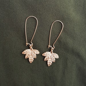 Maple Leaf Earrings, Fashion Earrings Gold Long Dangle Drop Earrings by UrbanFlair
