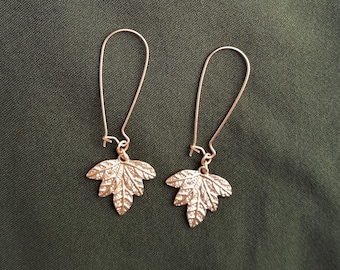 Maple Leaf Earrings, Fashion Earrings Gold Long Dangle Drop Earrings by UrbanFlair