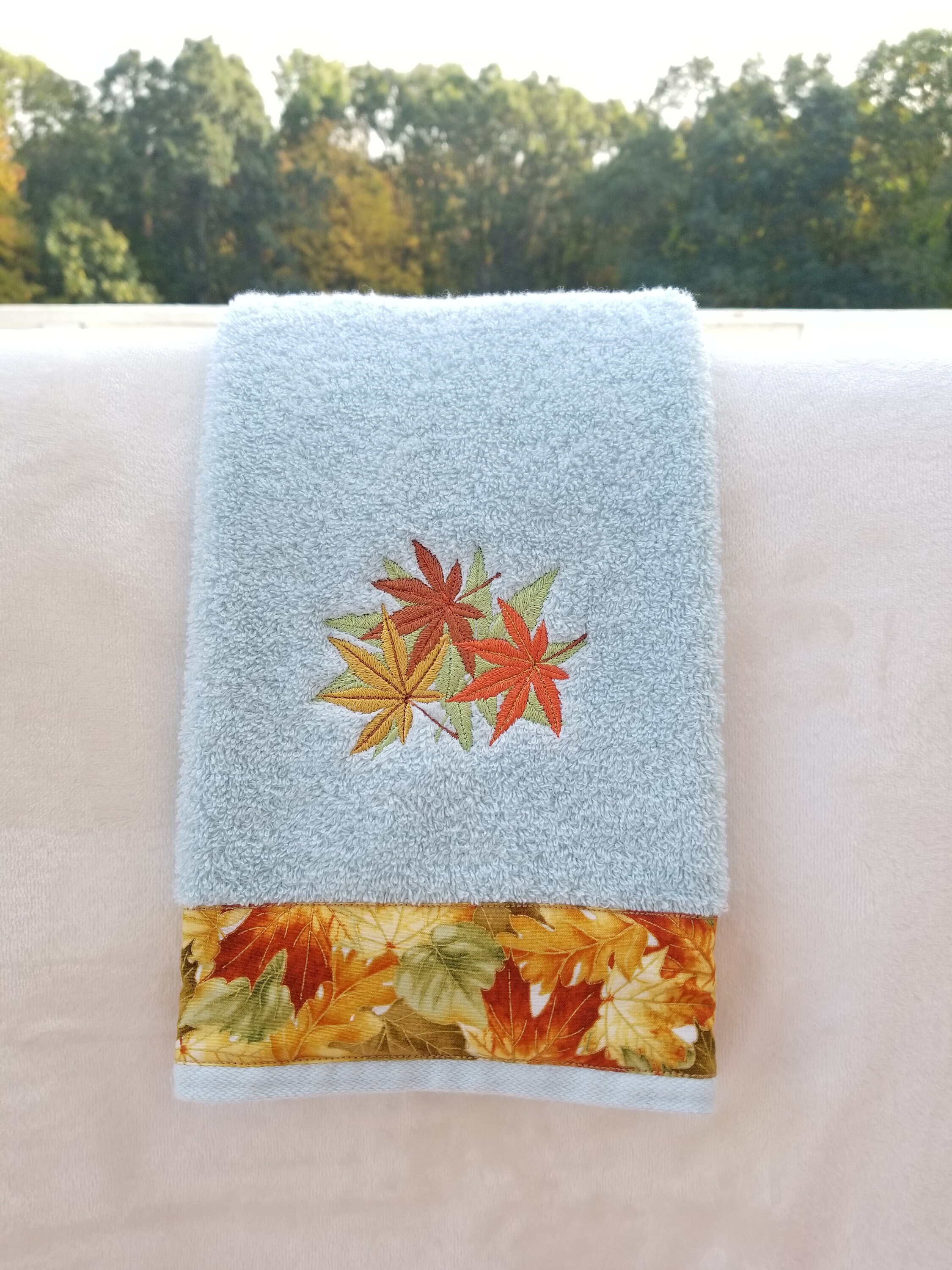 Hand Towel Embroidered Fall Harvest Towel Kitchen Spa Bath Home Décor