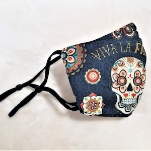 Dia De Los Muertos Face mask, Sugar Skull Mask, Day of the Dead Cloth Face mask