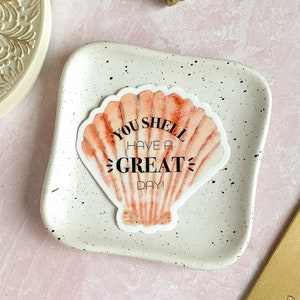 Seashell-sticker, vinylsticker, sticker met bemoedigende boodschap, ondersteuning voor geestelijke gezondheid, angst en depressie