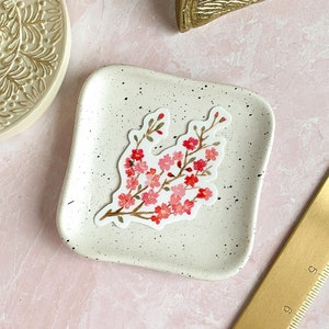Kirschblüten Aufkleber, Vinyl Aufkleber, Pink Sakura Aquarell Aufkleber, Geschenk für Blumen- und Baumliebhaber, botanische Kunst