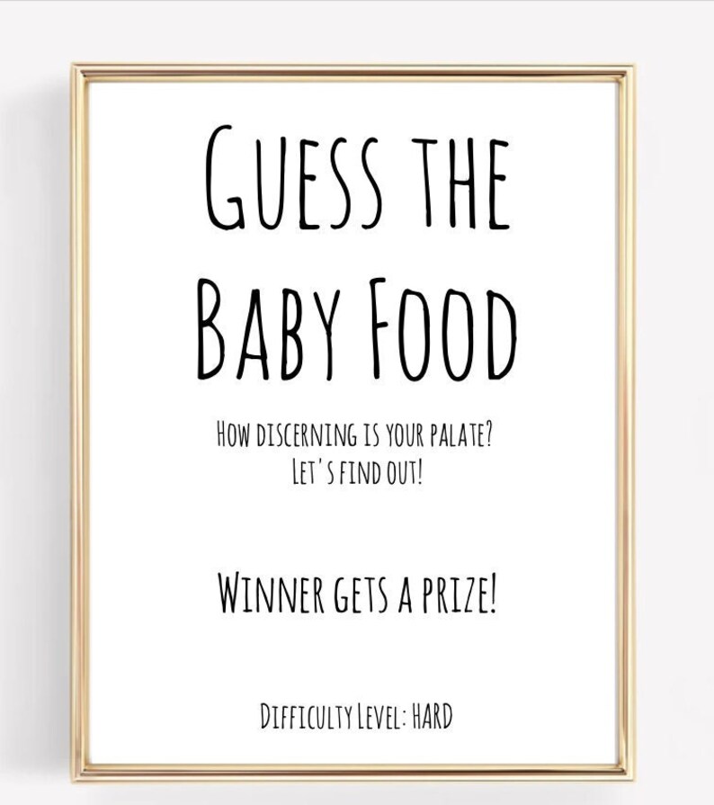 Guess the Baby Food Baby Shower Game Etsy