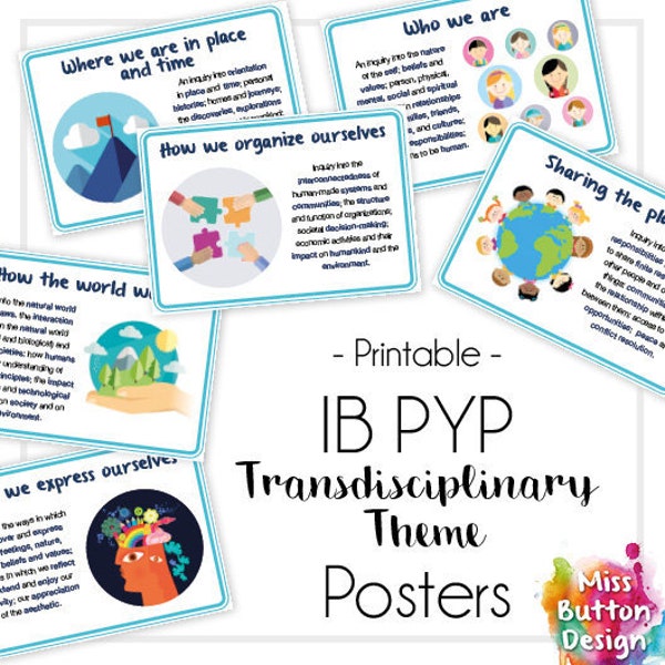 Printable IB PYP Transdisciplinary Theme Posters - Landscape