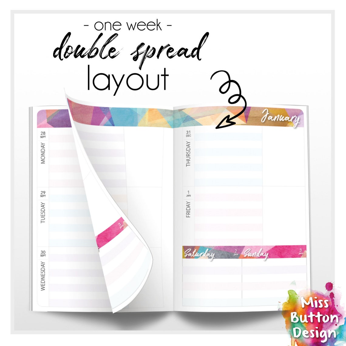 2020 Printable Teacher Diary Planner Week to a Spread Etsy