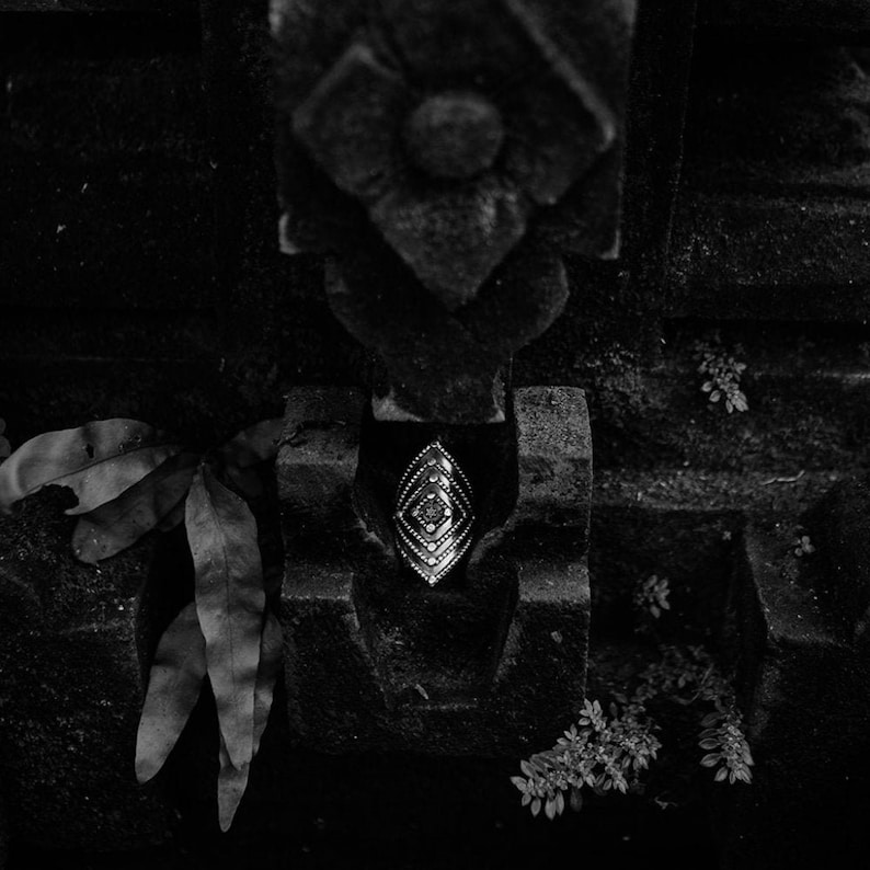 Gothic Traditional Christmas Armor Gypsy Boho Massive Ring India Gift Warrior Ashvins Elf Tribal Fusion Sterling Silver 925