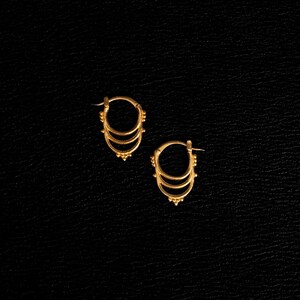 Lichtcodes | Oorbellen met ringen - Goud