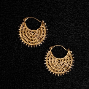 Afghan Lace | Hoop Earrings - Gold