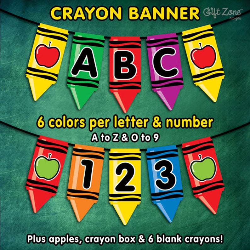 Printable Crayon Banner Entire Alphabet Quantities Back again toward Faculty Banner Birthday Banner Crayon Printable Prompt Electronic Obtain photograph about Crayon Printable known as Printable Crayon Banner Complete Alphabet Figures Again toward Faculty Banner Birthday Banner Crayon Printable Quick Electronic Down load