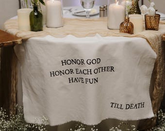 Hand-Painted Wedding Canvas Banner | "Honor God" Quote