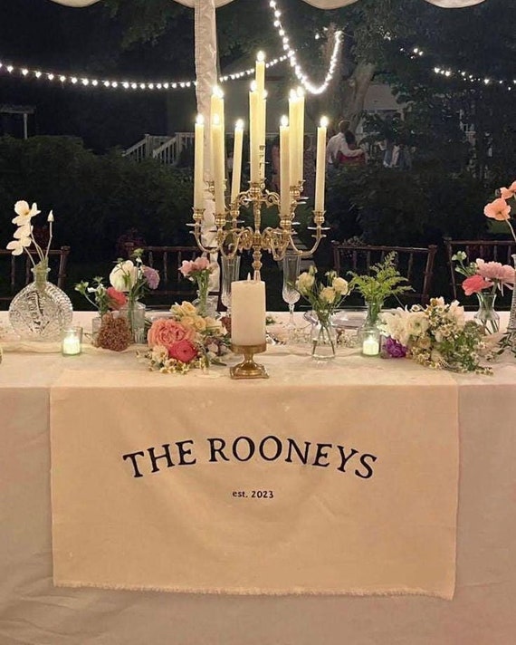 Hand-Painted Canvas Sweetheart Table Banner | Personalized Wedding Decor