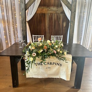 Hand-Painted Canvas Sweetheart Table Banner | Personalized Wedding Decor image 5