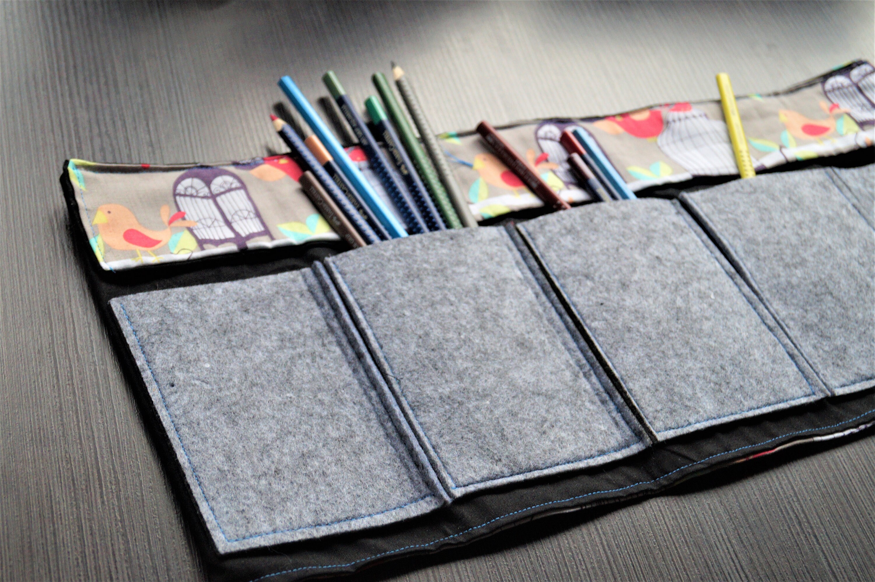 Rolled fabric pencil holder CAGE Etsy