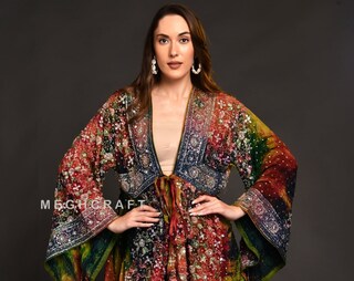 Boho Tie Dye Beaded Shrug Jacket