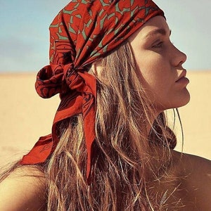 Colourful Silk Print Head Wrap For Hair Loss