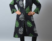 Boho Gypsy Kimono Jacket - Long Reversible Kantha Jacket - Handmade Jacket - Indo Western Fashion Wear Quilted Jacket - Boho Hippie Gypsy
