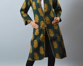 Exclusive Indian Designer Quilted Jacket - Reversible Kantha Jacket - Long Indo Western Jacket -Boho Hippie Gypsy-Fashion Wear Kantha Jacket