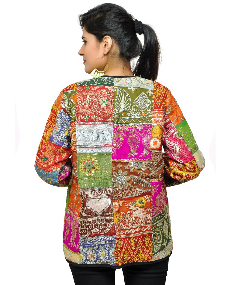 Banjara Bohemian Patch Work Jacket Fashion Wear Indo Western Tribal Jacket Tikki Work Jacket Boho Hippie Tribal Jacket Zari Thread