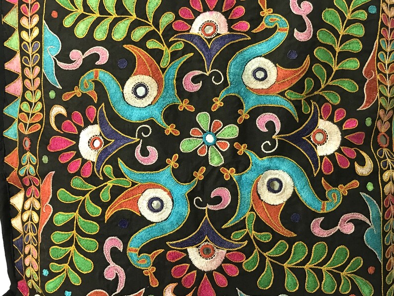 Original Gujarati Traditional Work Cushion Cover Peacock Etsy