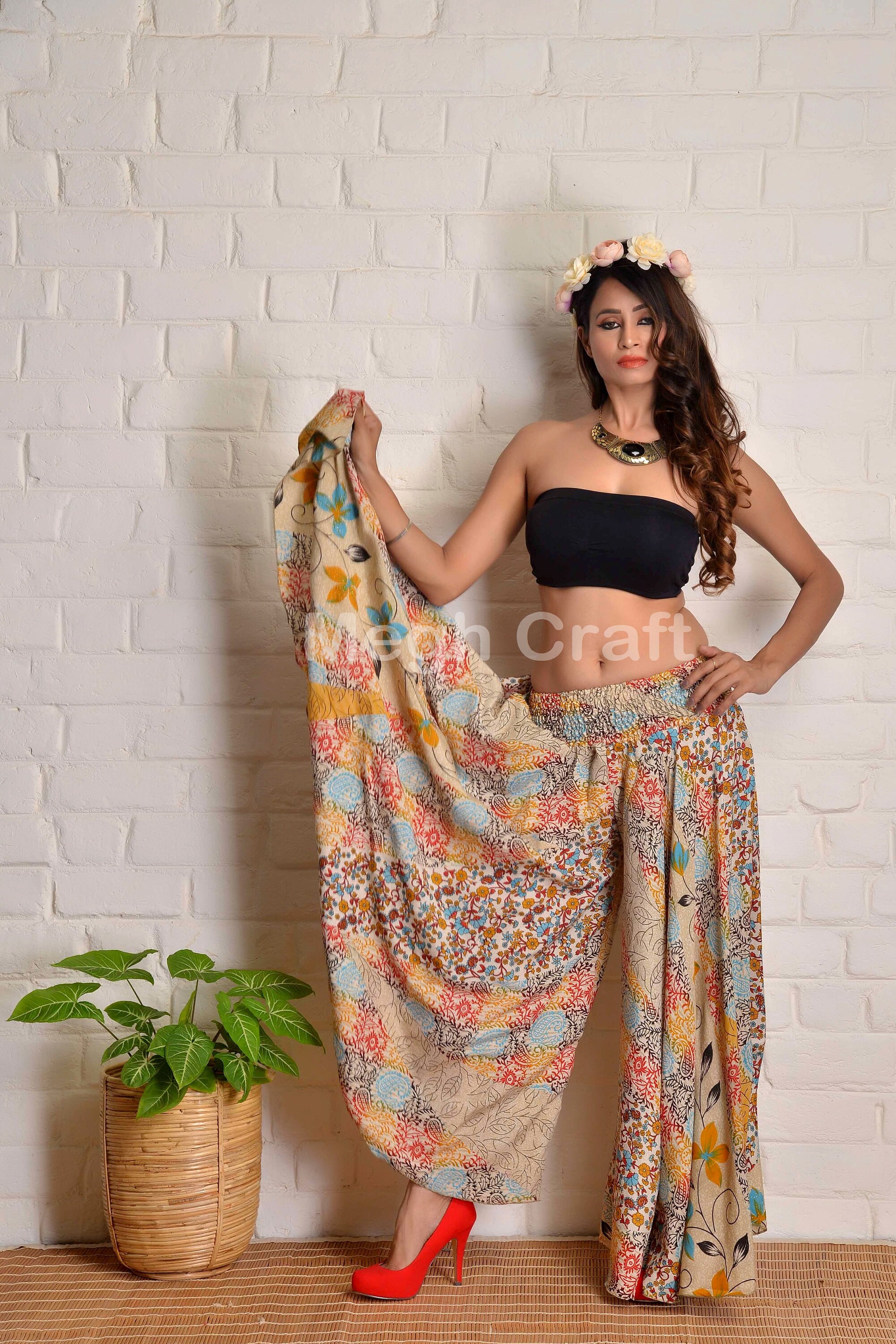 Bohemian Gypsy Summer Fashion Silk Palazzo-women's High - Etsy UK