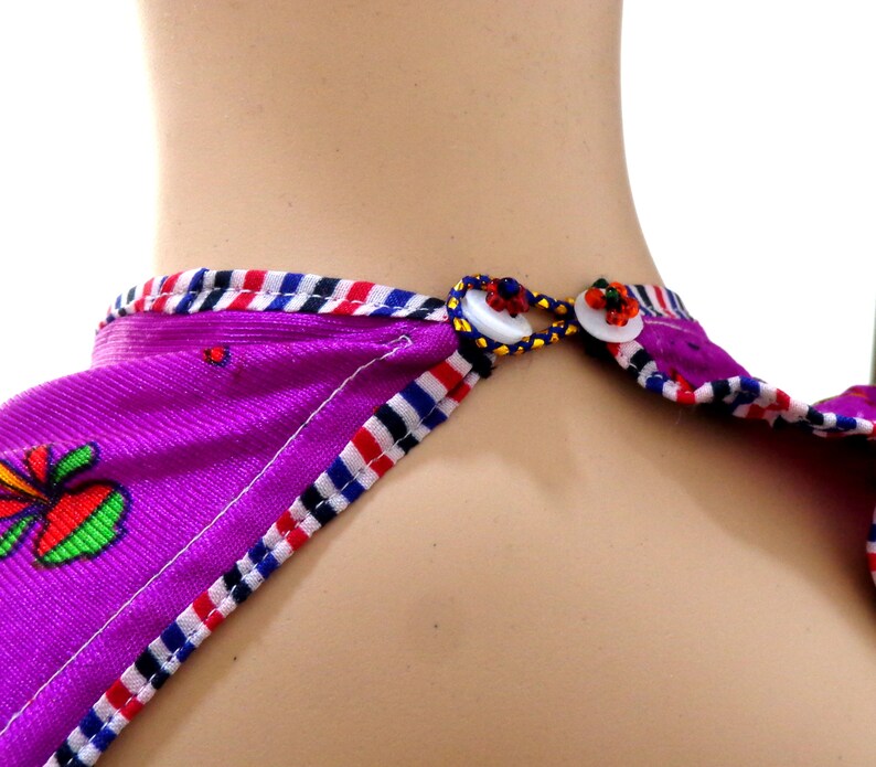 Backless Mirror Work Top Hippie Gypsy Gujarati Gamthi Blouse-Kutch Embroidery-Rabari Work Banjara Bohemian Women/'s Long Navratri Blouse