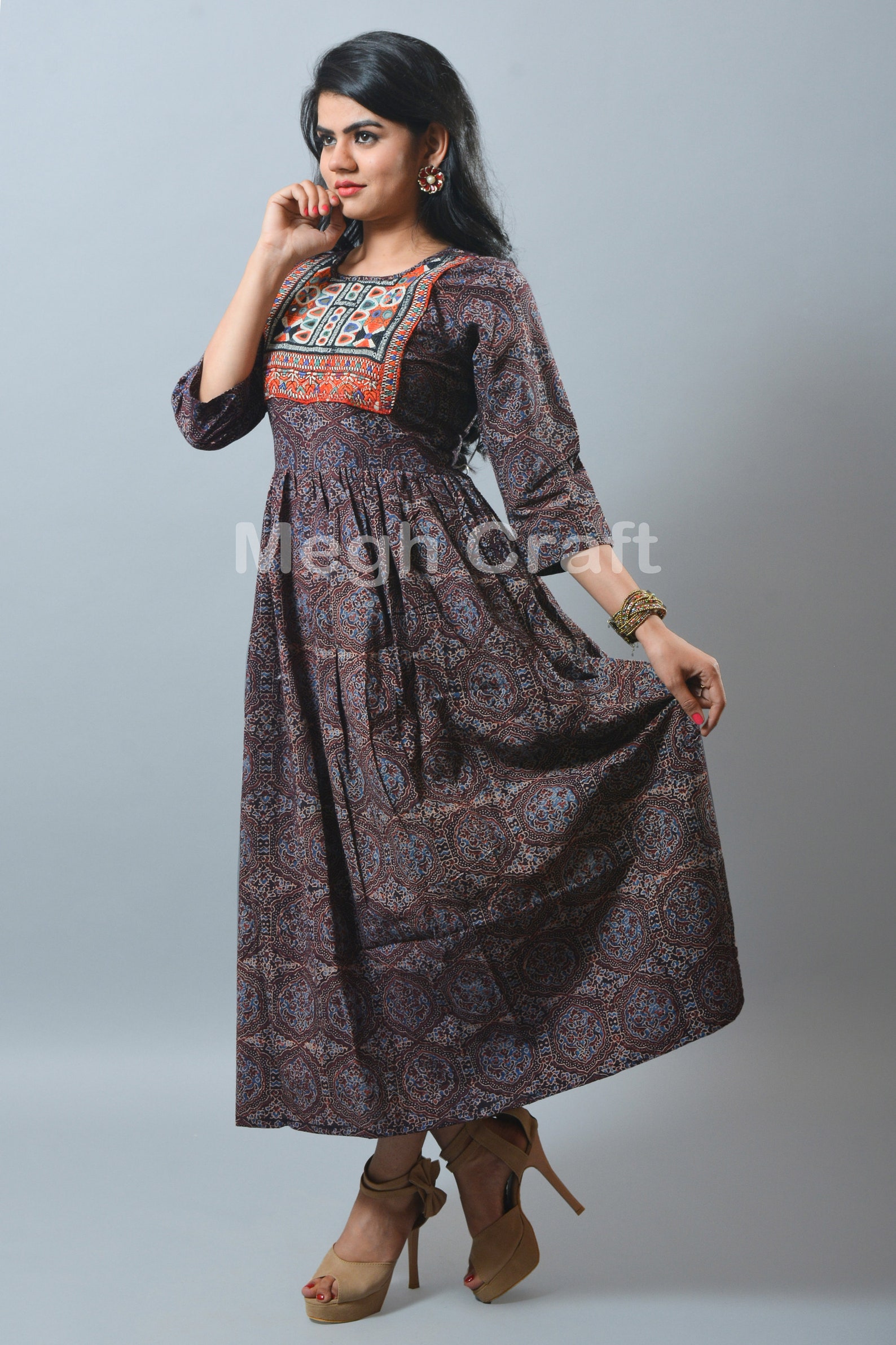 Ajrakh Print Cotton One Piece Summer Wear Kurti Kutch - Etsy Canada