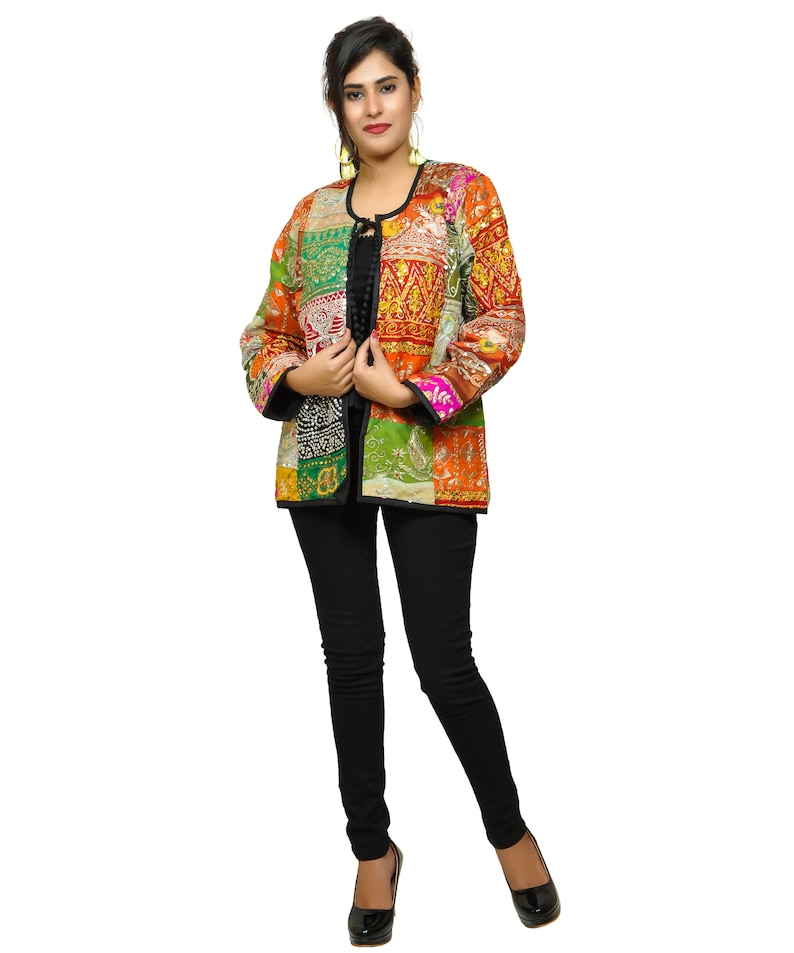 Banjara Bohemian Patch Work Jacket Fashion Wear Indo Western Tribal Jacket Tikki Work Jacket Boho Hippie Tribal Jacket Zari Thread