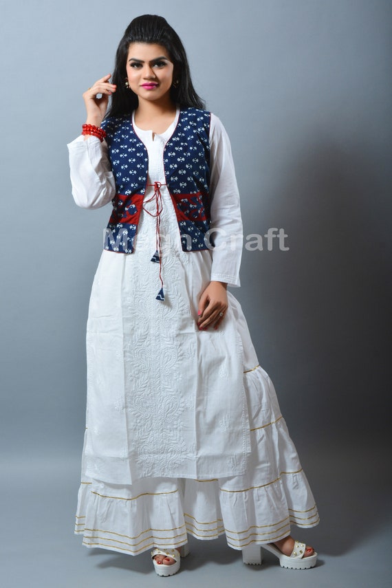 white summer kurtis