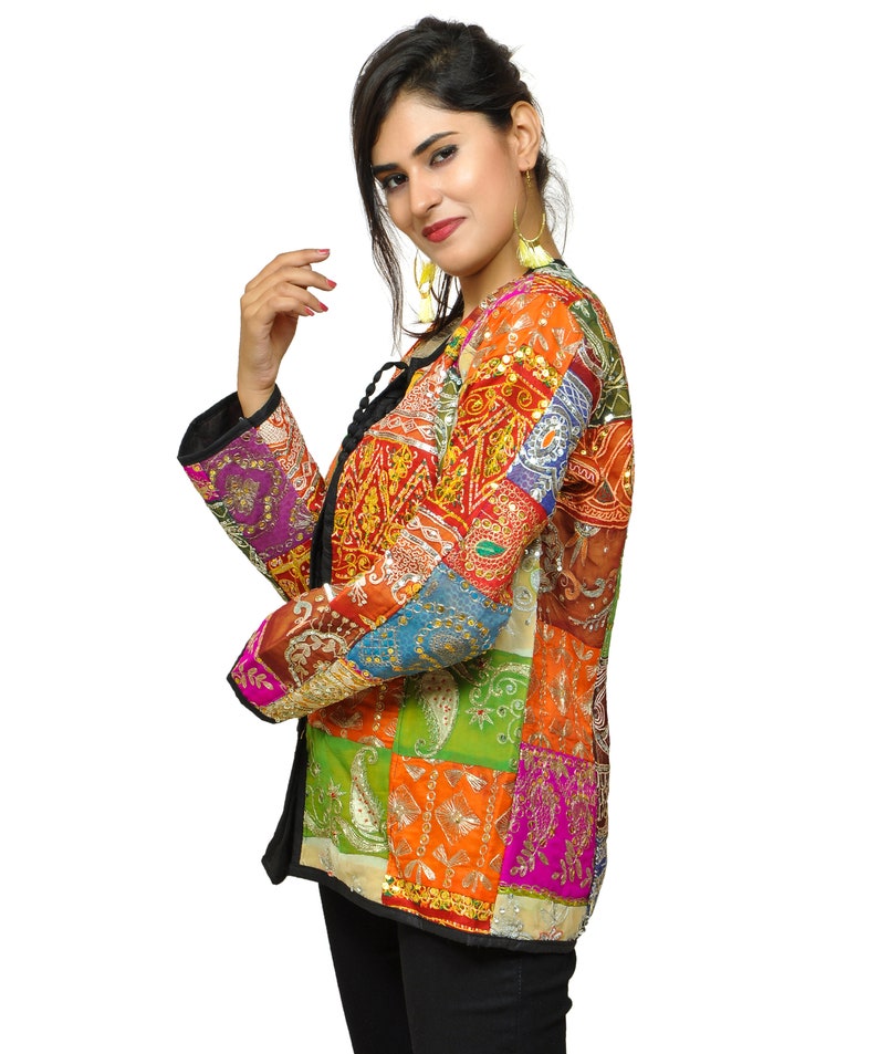 Banjara Bohemian Patch Work Jacket Fashion Wear Indo Western Tribal Jacket Tikki Work Jacket Boho Hippie Tribal Jacket Zari Thread