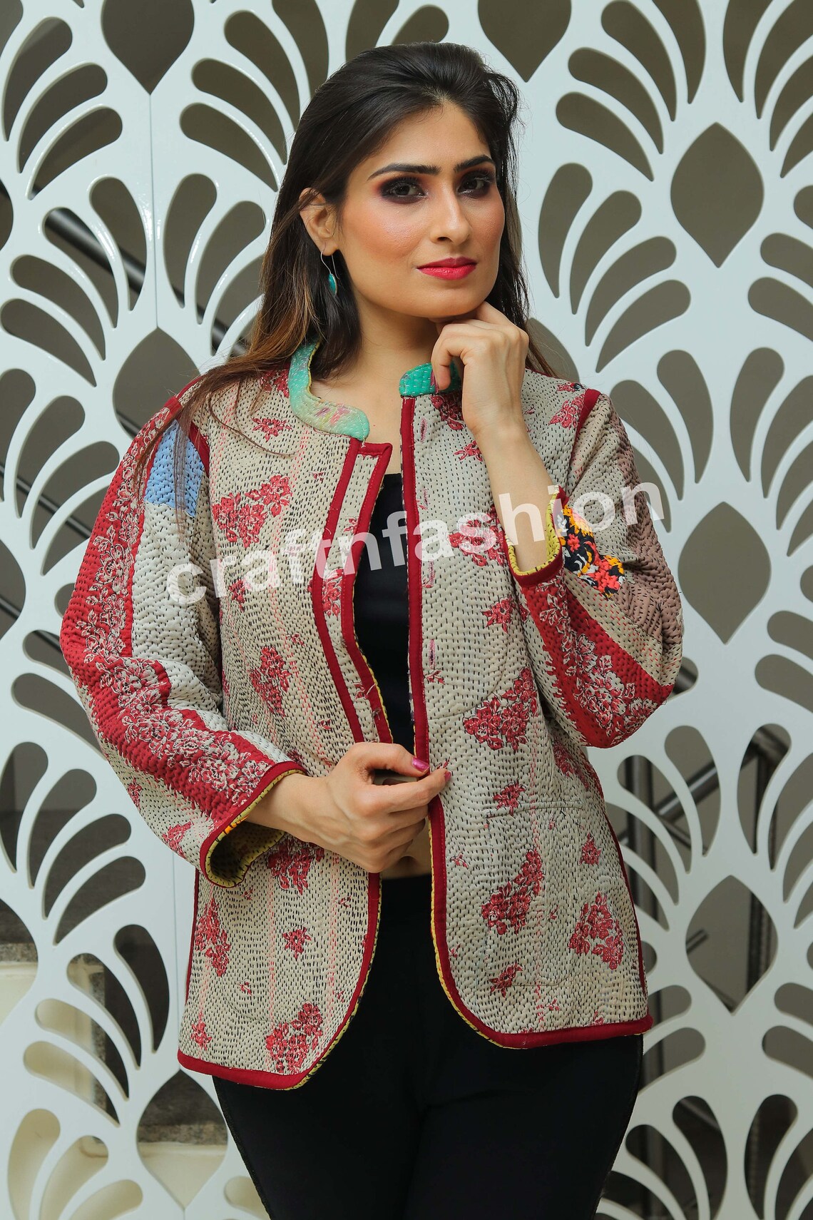 Designer Fashion Wear Kantha Jacket Winter Wear Handmade Etsy