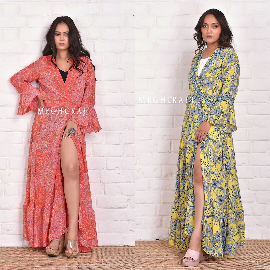 Beach Queen Up-cycled Sari Wrap Robe