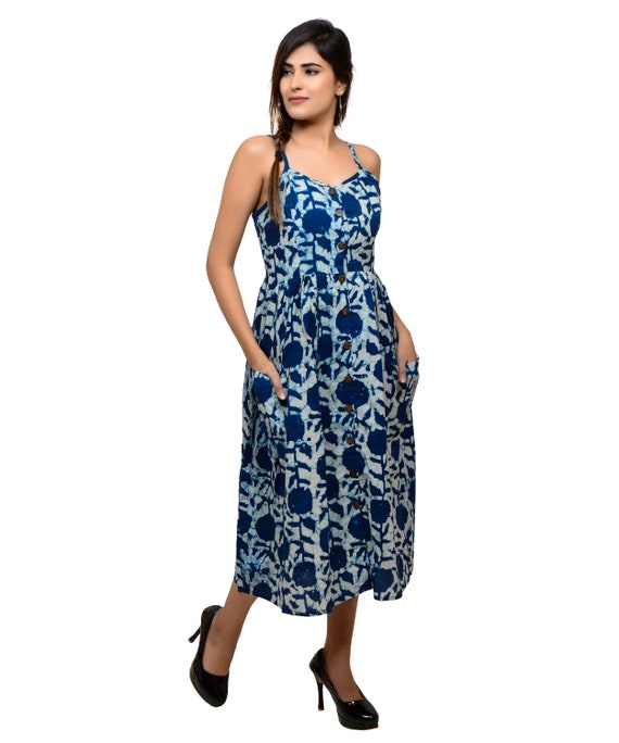indigo colour frock