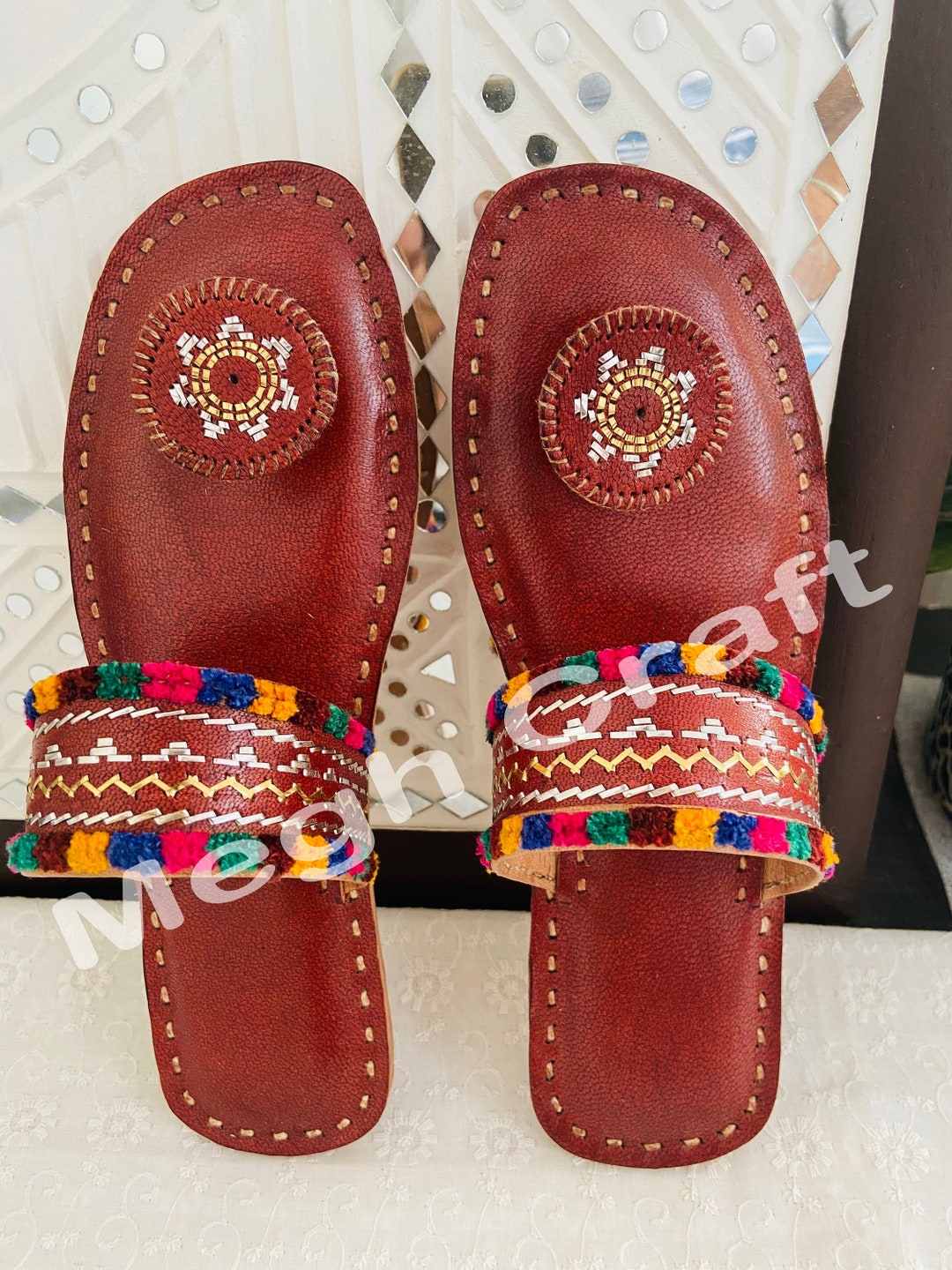 Rajasthani Jaipuri Work Kolhapuri Ethnic Womens Girls Ladies SLI  Fashionable Sandals