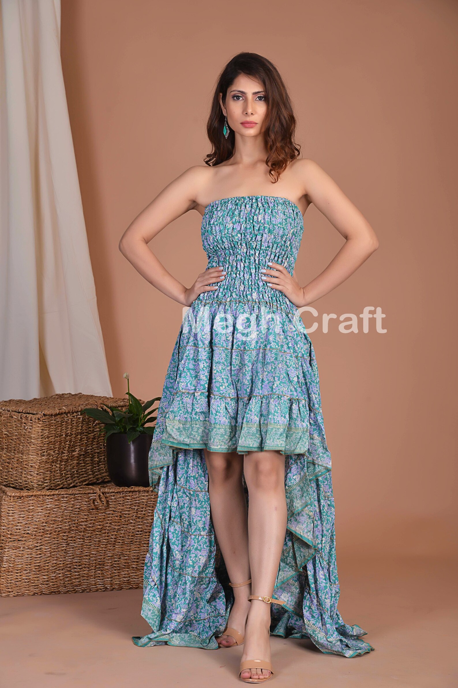 Hot Style Miami Beach Wear Silk Dress Ladies High Low boho | Etsy