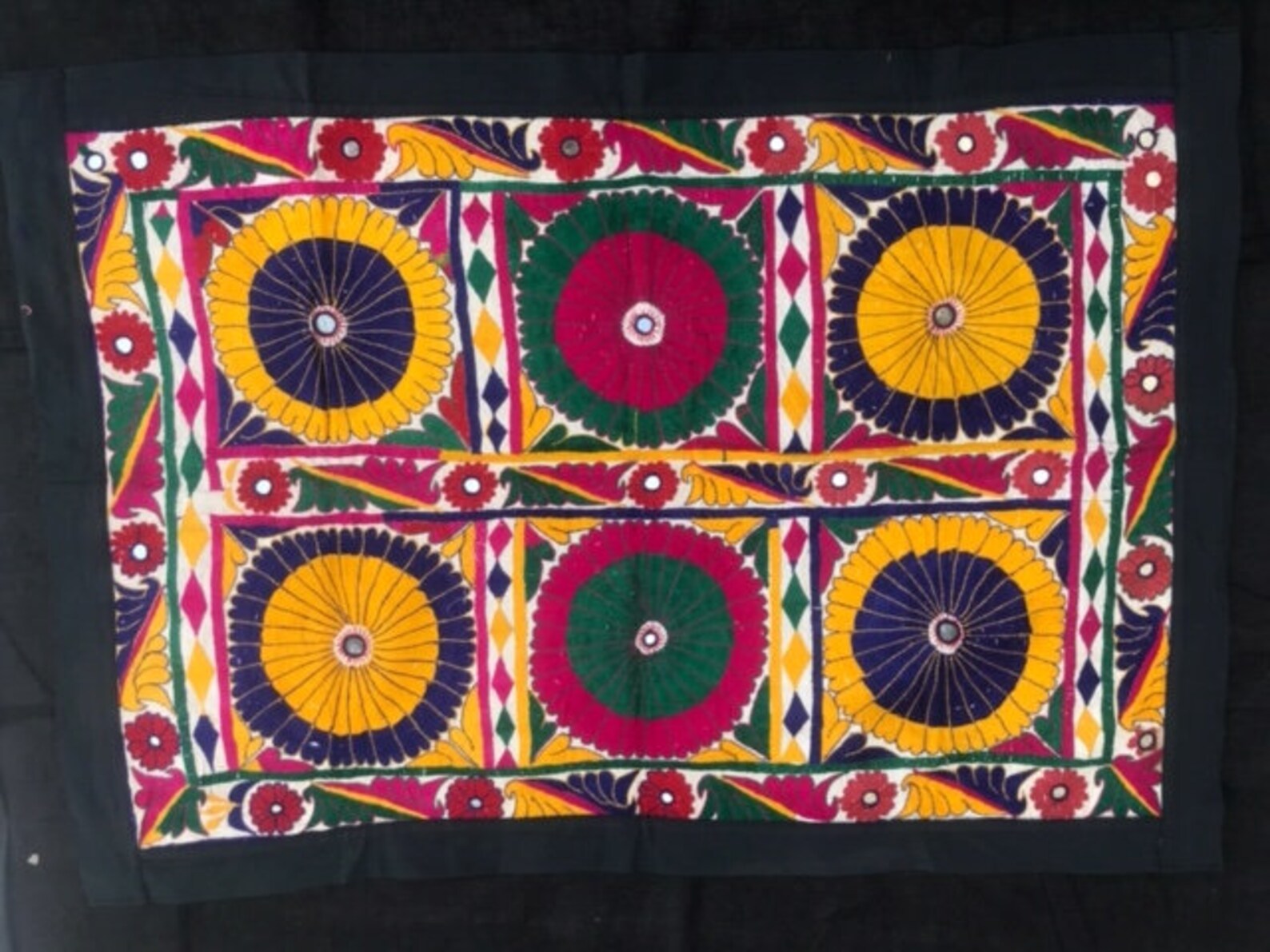 Floral Gujarati Kutch Hand Embroidery Wall DecorBanjara Etsy