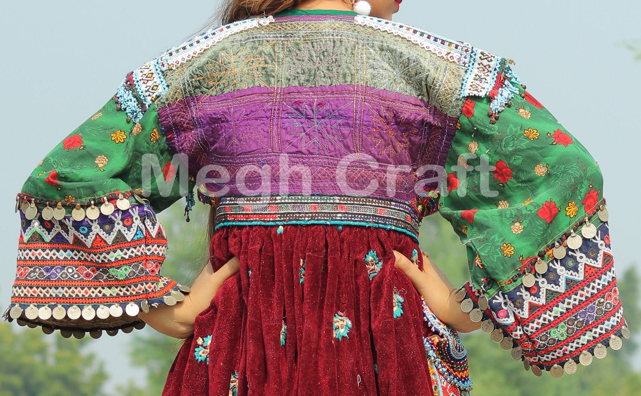 Hand Embroidered Vintage Afghan Jacket Beaded Boho Jacket Etsy