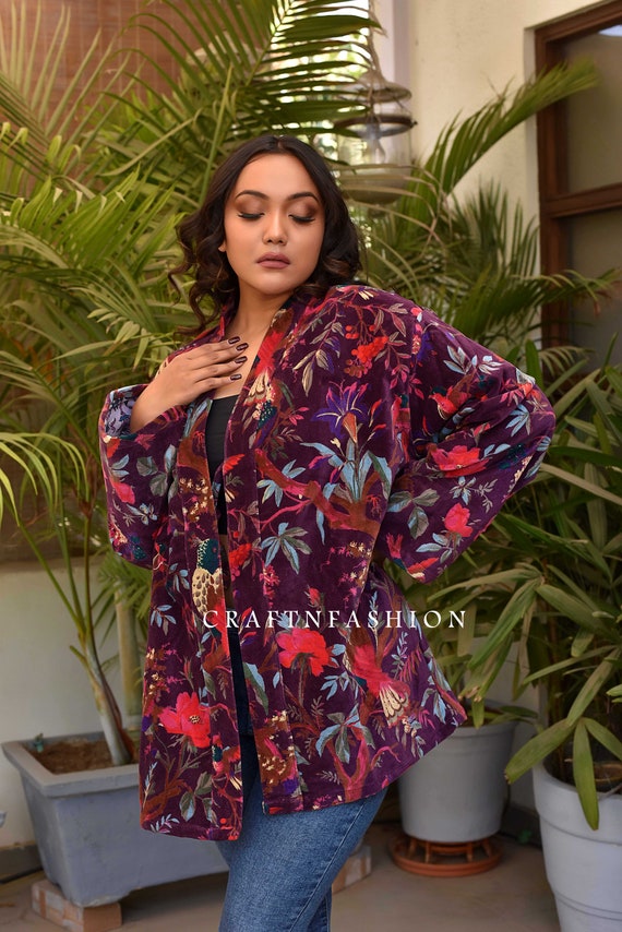Floral print kimono jacket hotsell