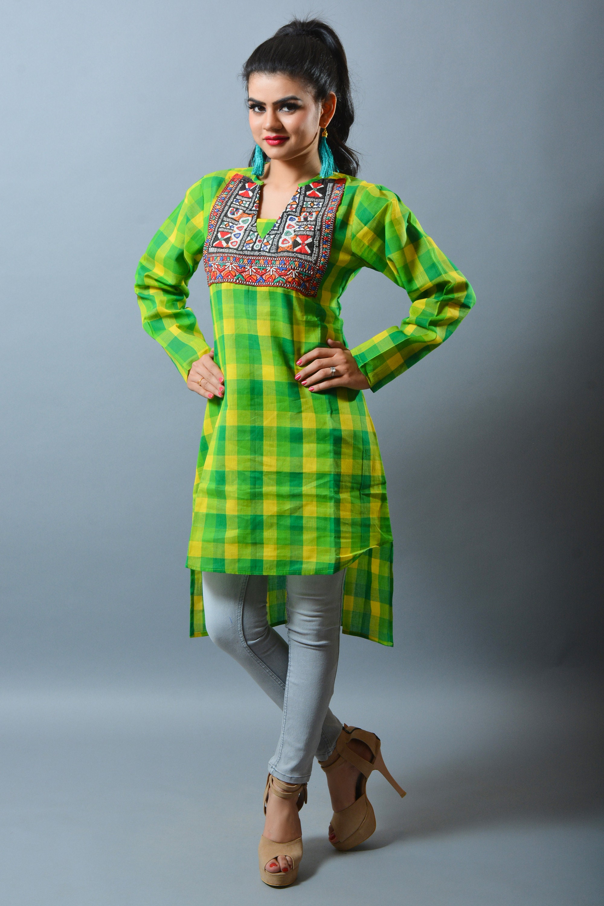 Designer Cotton Kurti Summer Wear Cotton Top Kutch Etsy
