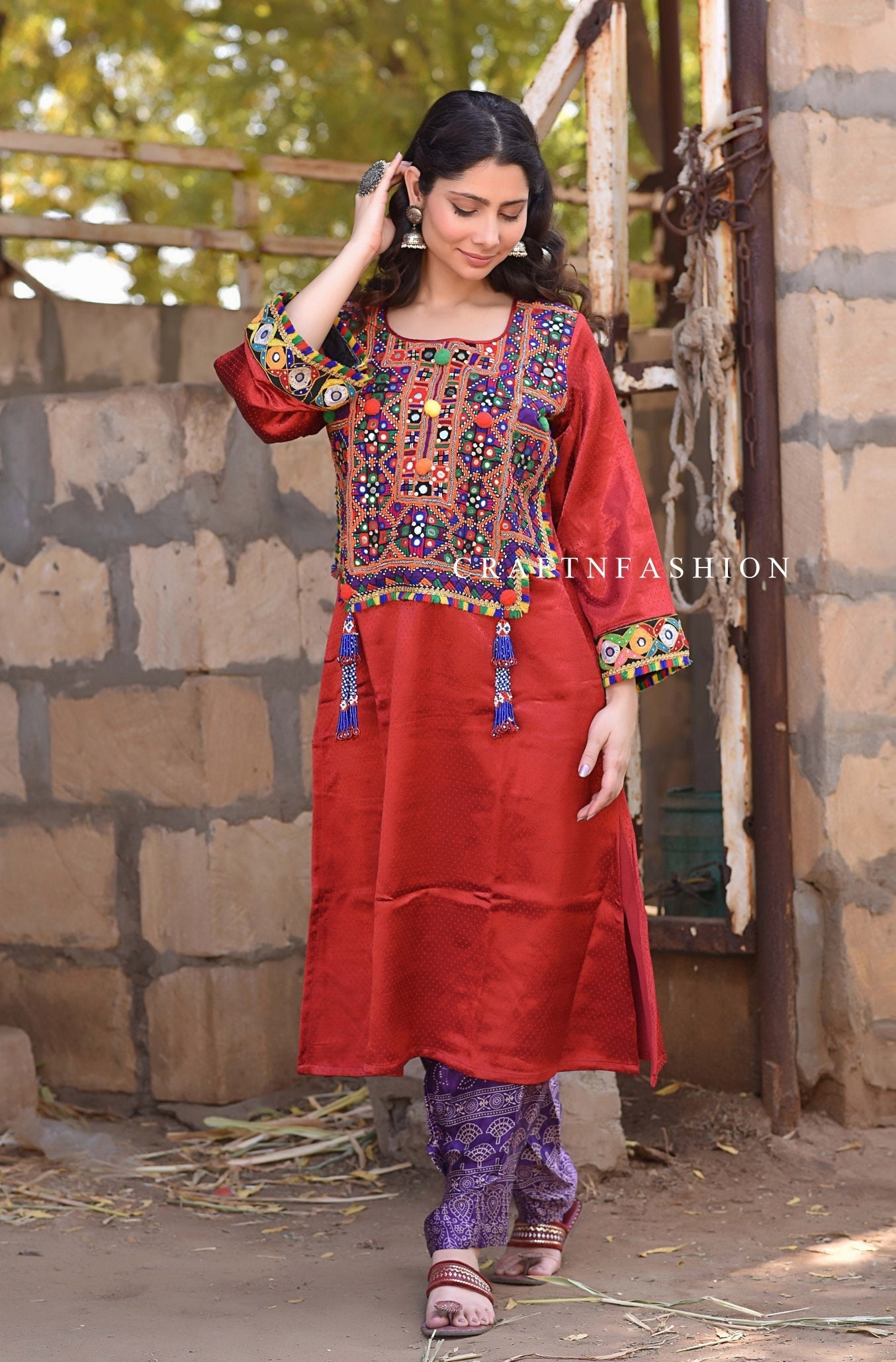 Gaji silk kurti hot sale