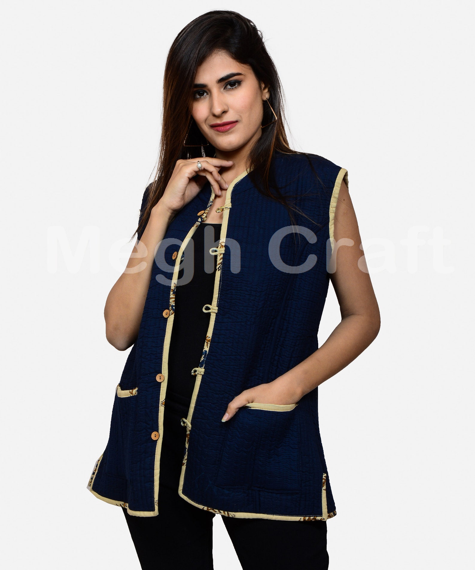 Fashion Wear Sleeveless Quilted Reversible Jacket Indo Etsy