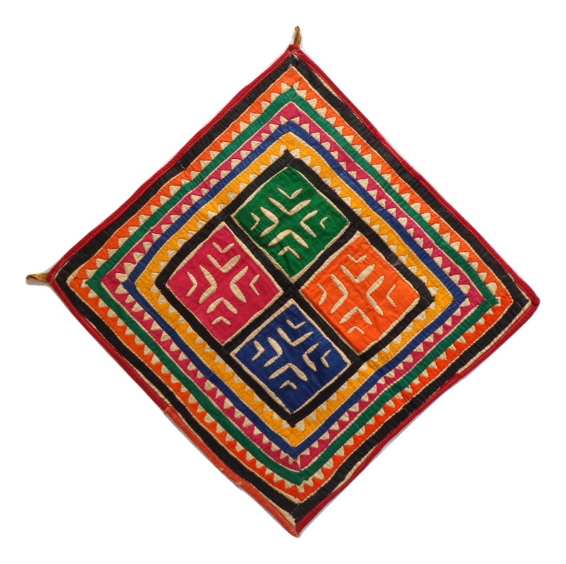 Indian Vintage Patch Work Chakla Gujarati Gamthi Wall Decor Etsy