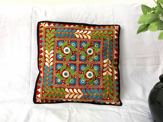 Vintage rabari cushion cover