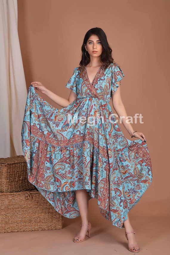 Kimono style top maxi dress