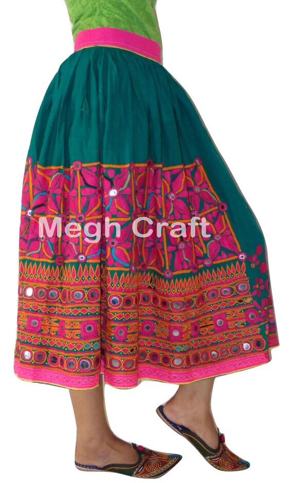 Kutch Embroidery Ghaghra Traditional Banjara Skirt Mirror - Etsy India