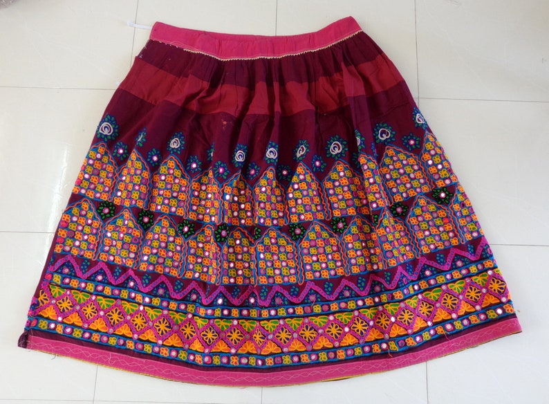 Mirror Work Embroidered Banjara Skirt Indian Dandiya Dance | Etsy