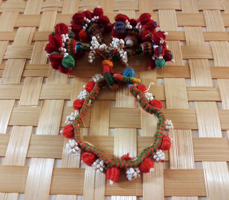 Wholesale Lot of Beaded Pom Pom Tassels Bracelet Vintage Etsy India