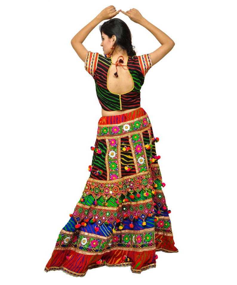red dandiya dress
