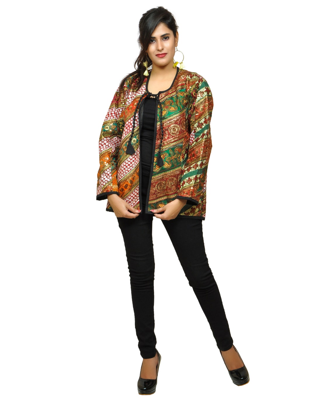 Gujarati Traditional Colorful Jacket Hippie Boho Dandiya Etsy