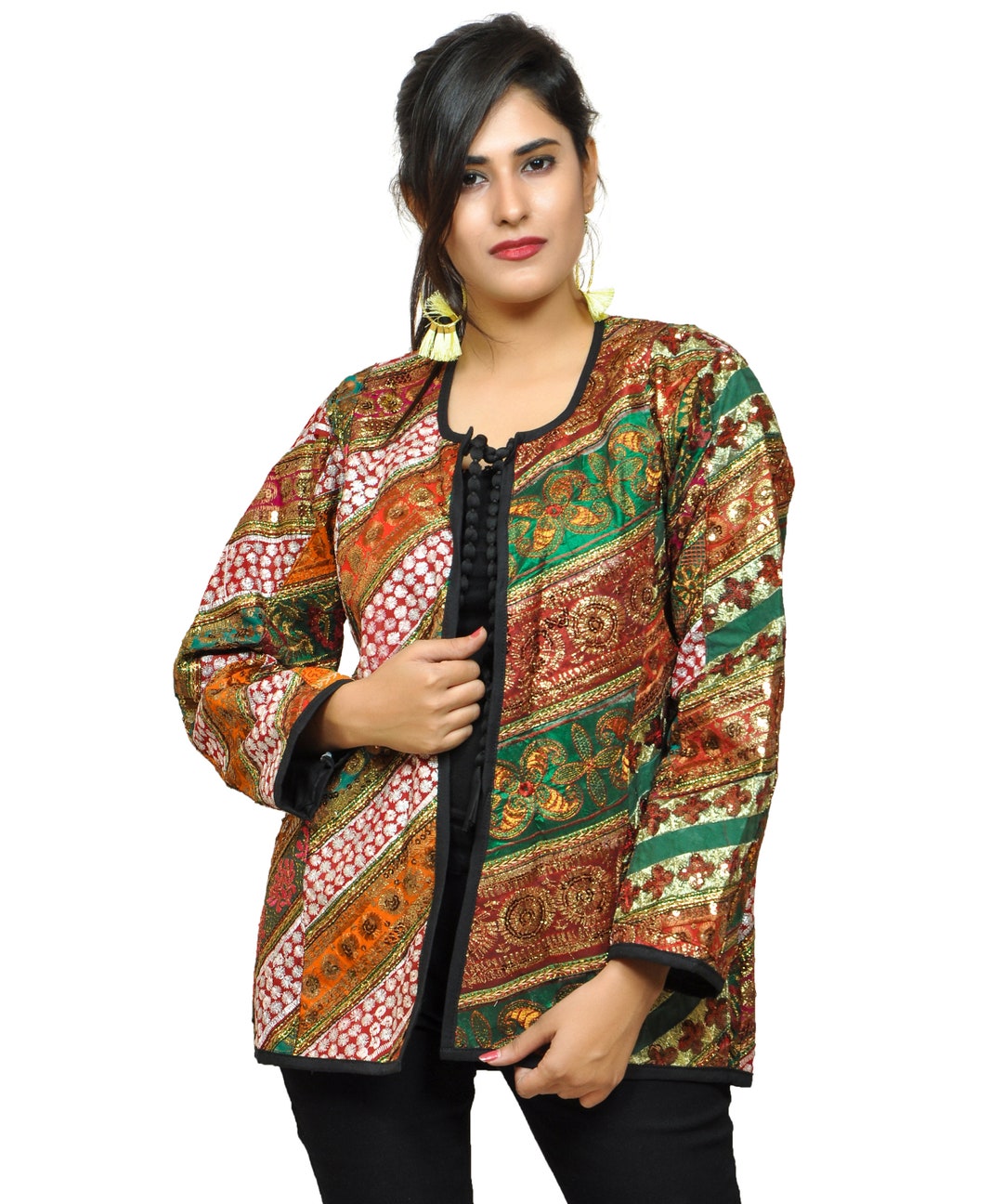 Gujarati Traditional Colorful Jacket Hippie Boho Dandiya Etsy