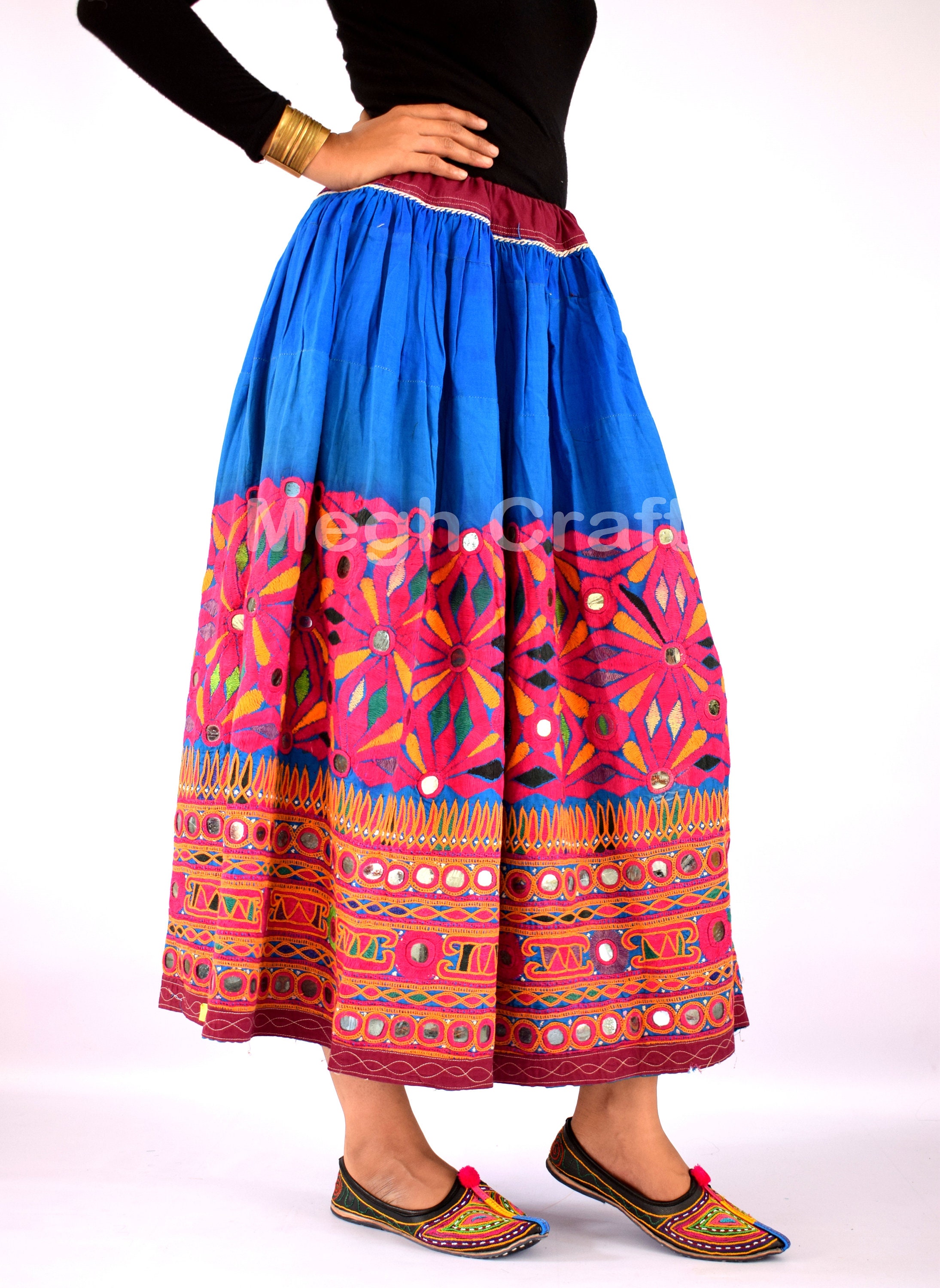 Kutch Embroidery Navratri Wear Skirt Gujarati Gamthi Cotton - Etsy India